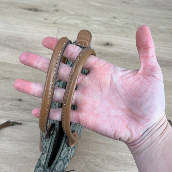 Nine West VTG Mini Purse Bag Brown Gray 90s Y2K Shoulder Strap Double Handle - Picture 6 of 14